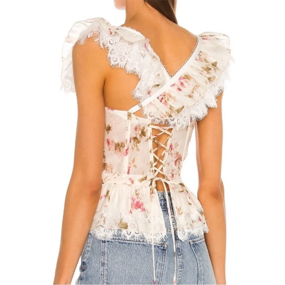 NWT V. Chapman Sorento Corset Top size 8 in Pink Rose - Picture 2 of 8